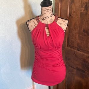 White House Black Market Embelish Neck Halter Top, Size XS